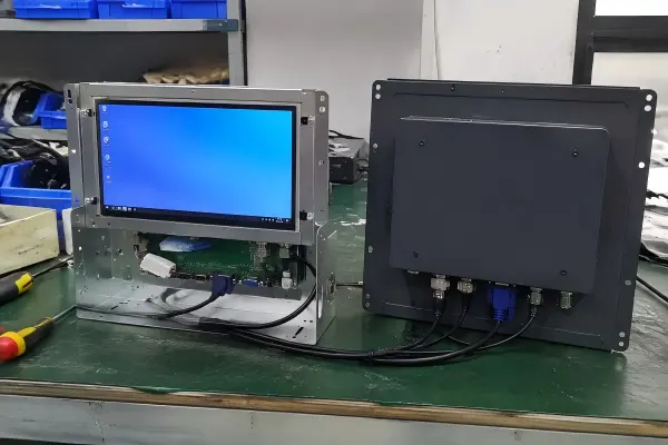 Open Frame Monitor vs Enclosed Industrial Monitor Comparison of open frame monitor and enclosed industrial monitor for machine integration