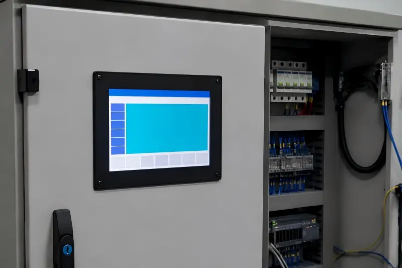 Embedded industrial LCD monitors for equipment Industrial LCD monitors integrated into control cabinets and embedded instruments