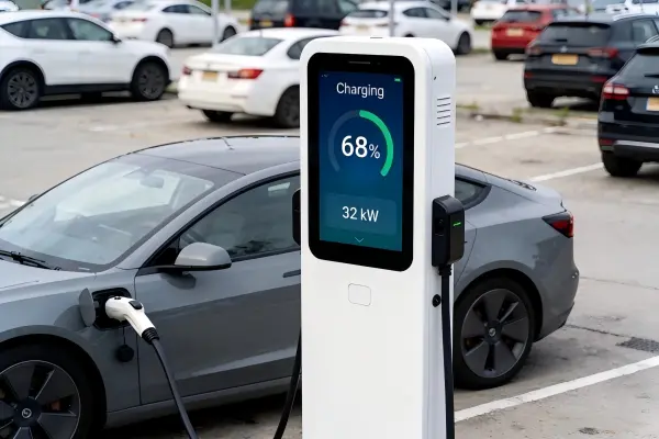 Industrial displays for EV charging stations with sunlight-readable touch interface