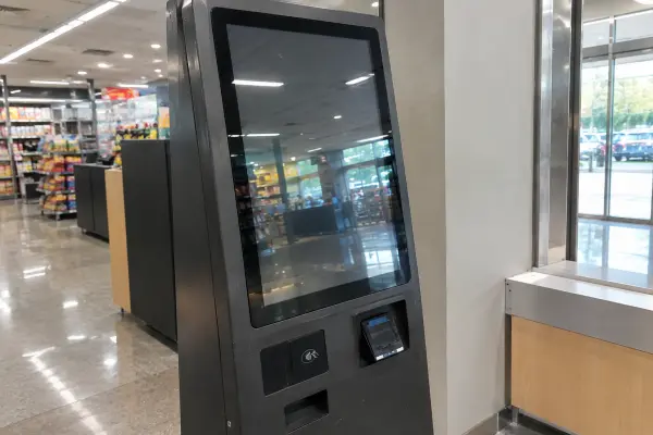 Touch screen monitor for kiosk applications Touch screen monitor for kiosk applications installed in a self-service kiosk enclosure