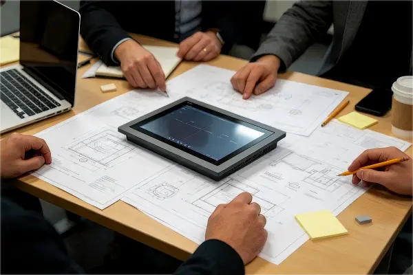 panel mount touch screen monitor selection sequence workflow