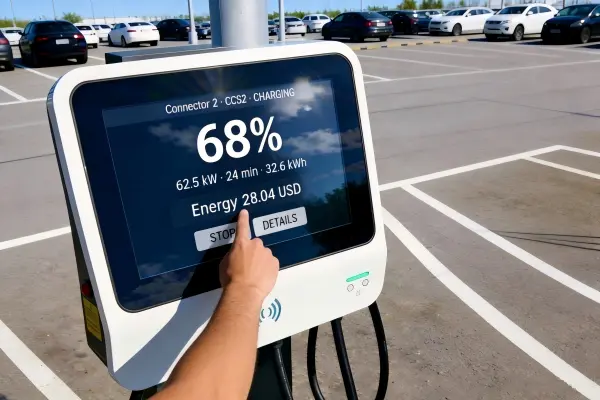 Sunlight-readable industrial displays for EV charging stations with anti-glare glass