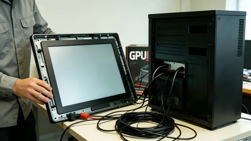 Open frame monitor integration testing near AI hardware Touch drift isolation testing for open frame monitors near GPU hardware