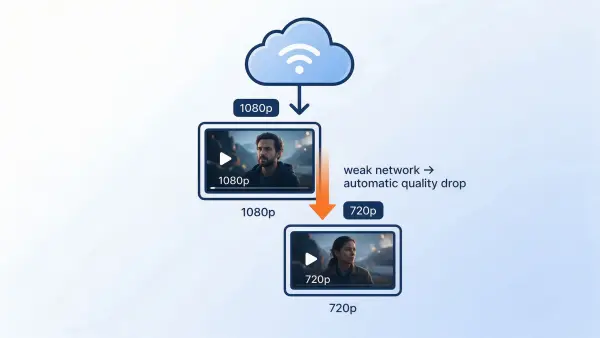 Adaptive bitrate quality drop from 1080p to 720p Adaptive bitrate dropping a 1080p signage stream to 720p on a weak network